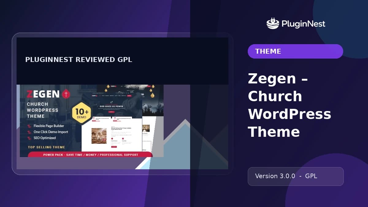 Zegen – Church WordPress Theme product cover